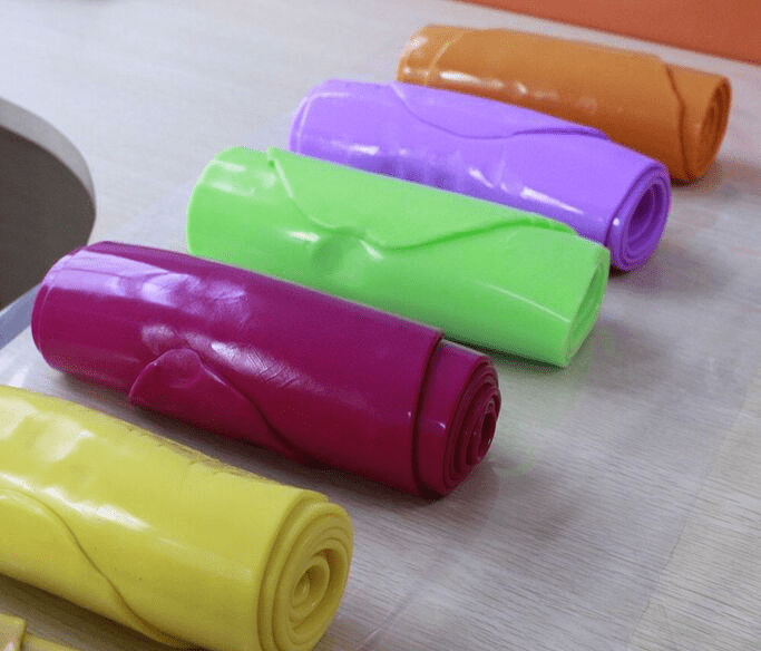 Rolls Of Colored Plastic